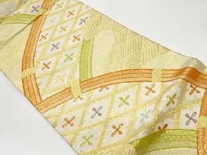 佐賀錦蛇籠に花菱模様織出し袋帯